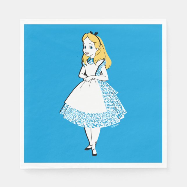 Alice In Wonderland | Alice In Text Napkins (Front)