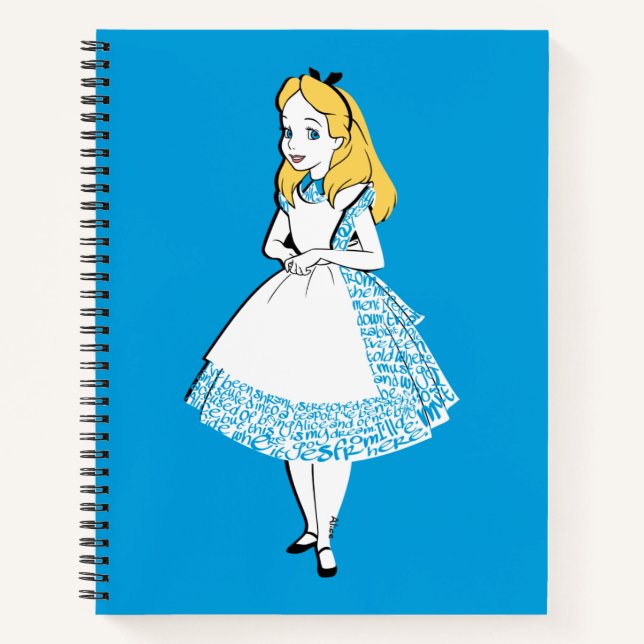 Alice In Wonderland | Alice In Text Notebook (Front)