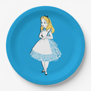 Alice In Wonderland Alice In Text Paper Plates