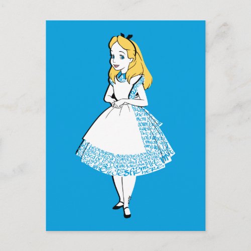 Alice In Wonderland  Alice In Text Postcard