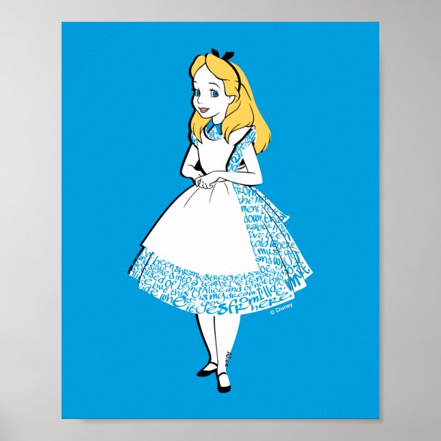 Alice In Wonderland | Alice In Text Poster (Front)