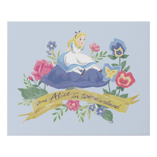 Alice In Wonderland | Alice in Watercolor Faux Canvas Print (Front)