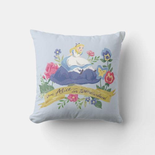 Alice In Wonderland  Alice in Watercolor Throw Pillow