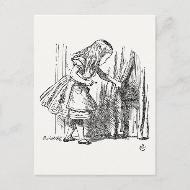 Alice in Wonderland - Alice Looking for the Door Postcard (Front)