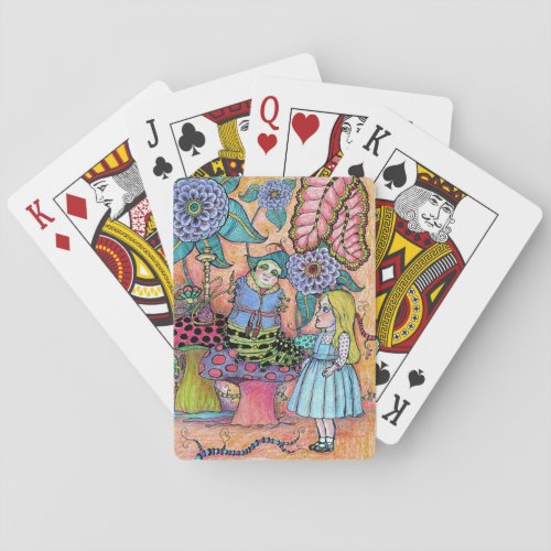 Alice in Wonderland Alice Meets the Caterpillar Playing Cards