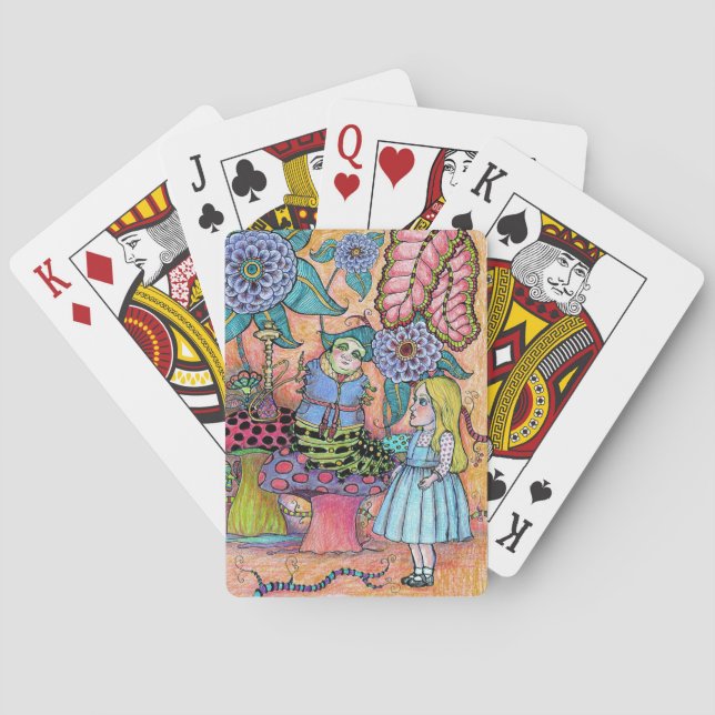 Alice in Wonderland, Alice Meets the Caterpillar Poker Cards (Back)