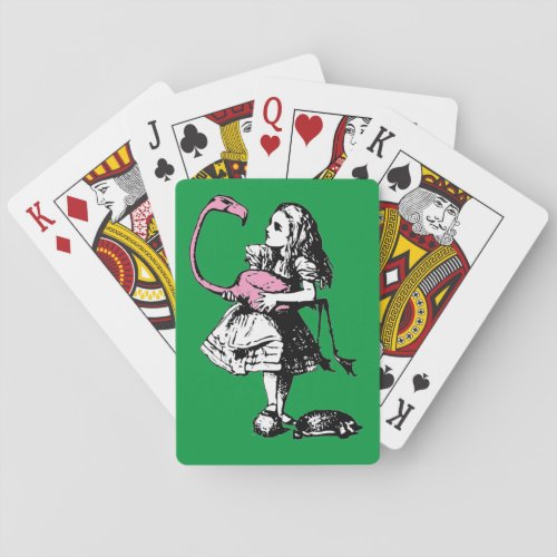 Alice in Wonderland _ Alice Playing Croquet Playing Cards