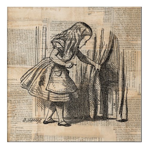Alice in Wonderland Alice Pulls Curtain Art