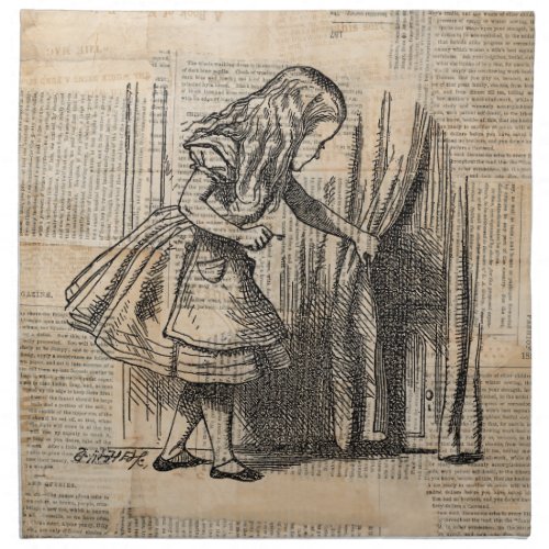 Alice in Wonderland Alice Pulls Curtain Art Cloth Napkin
