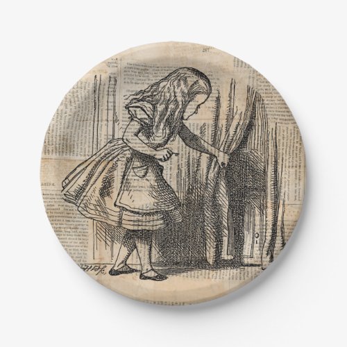 Alice in Wonderland Alice Pulls Curtain Art Paper Plates