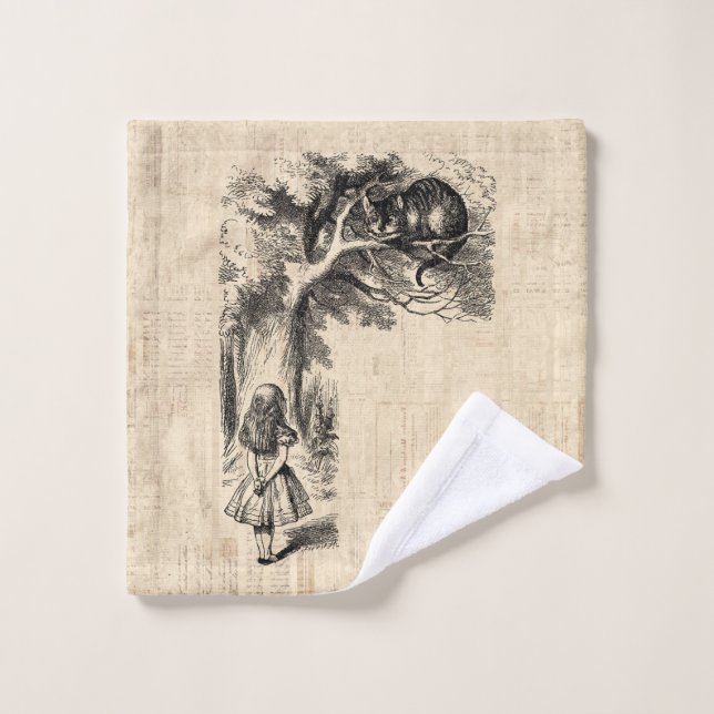 Alice in Wonderland Alice & the Cheshire Cat Wash Cloth (Wash Cloth)