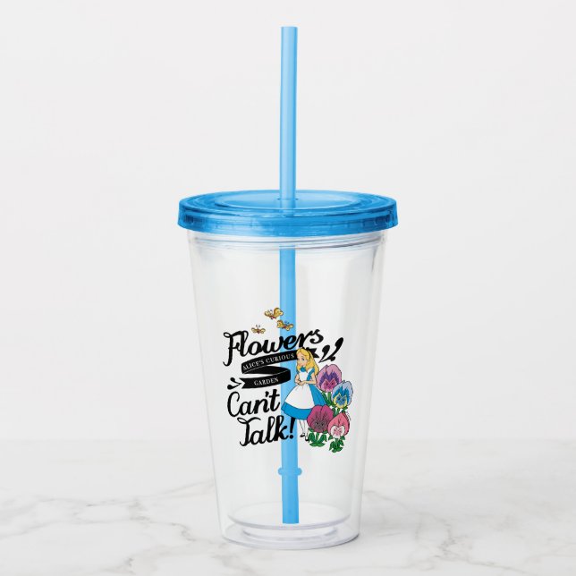 Alice In Wonderland | Alice & The Flowers Acrylic Tumbler (Front)