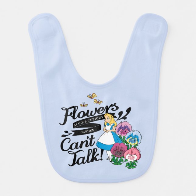 Alice In Wonderland | Alice & The Flowers Baby Bib (Front)