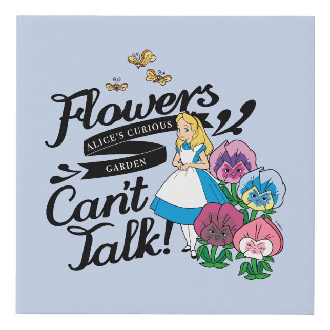 Alice In Wonderland | Alice & The Flowers Faux Canvas Print (Front)