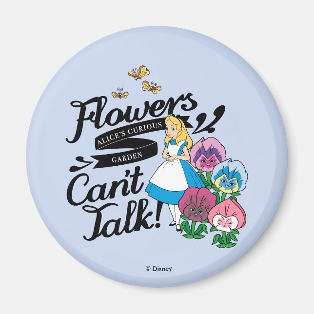 Alice In Wonderland | Alice & The Flowers Magnet (Front)