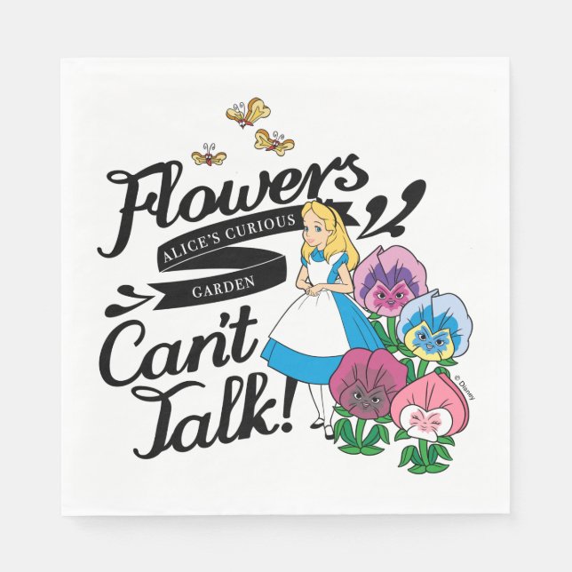 Alice In Wonderland | Alice & The Flowers Napkins (Front)