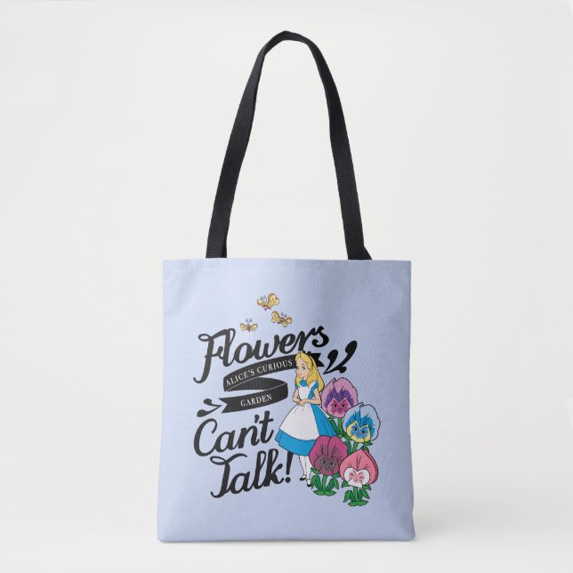 Alice In Wonderland | Alice & The Flowers Tote Bag (Front)