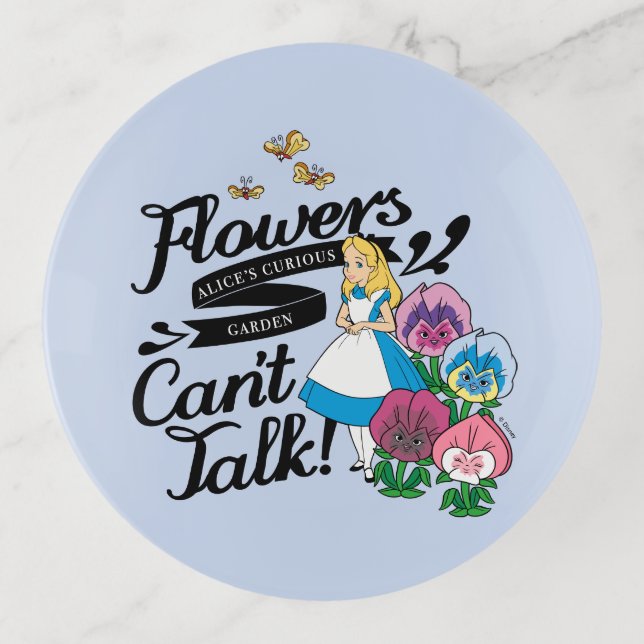 Alice In Wonderland | Alice & The Flowers Trinket Tray (Front)