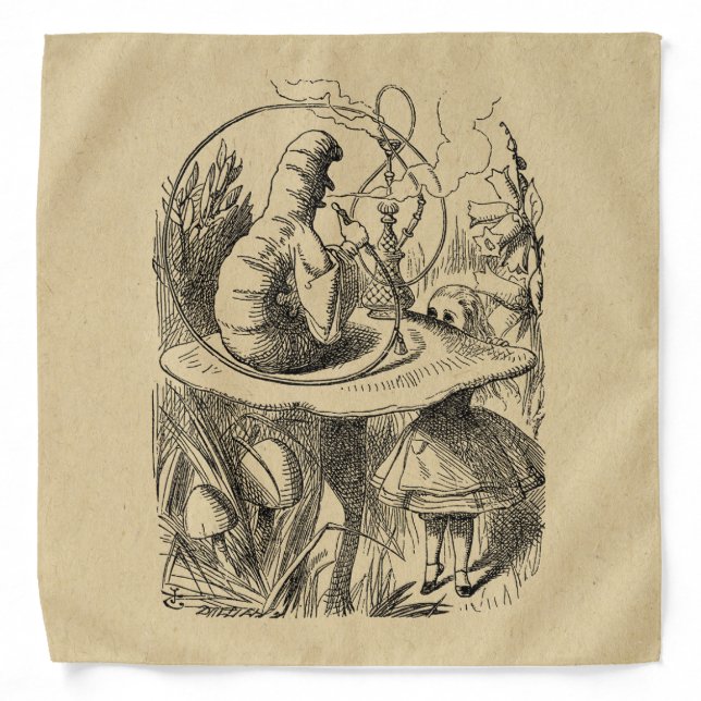 Alice in Wonderland Alice with the Caterpillar Bandana (Front)