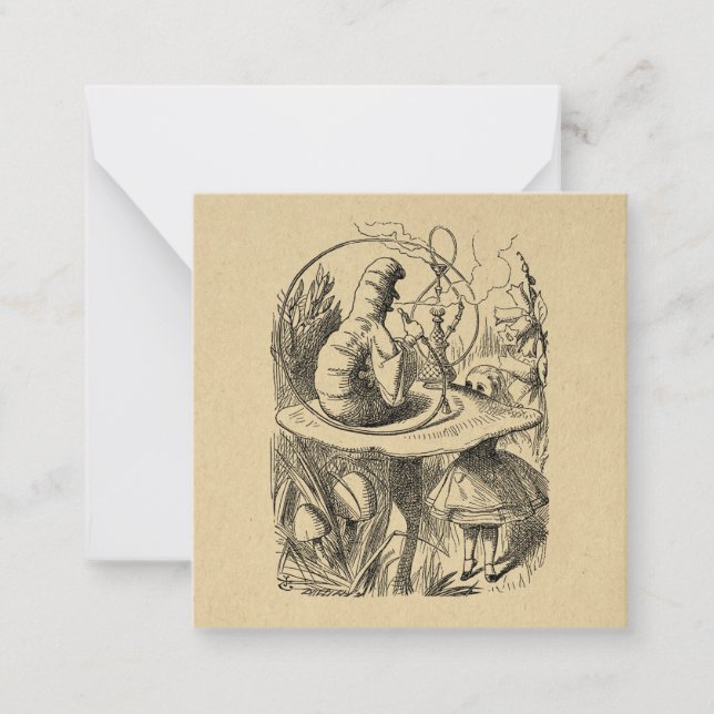 Alice in Wonderland Alice with the Caterpillar Note Card (Front)