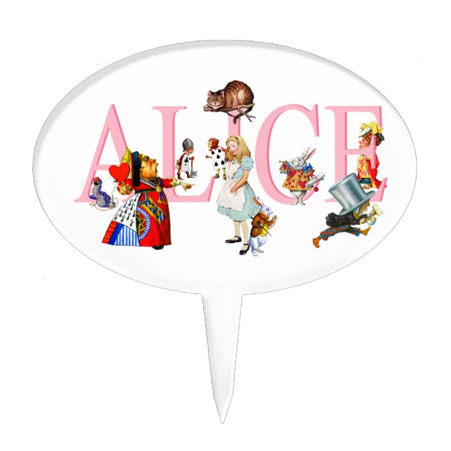 Alice in Wonderland and Friends Cake Topper (Front)