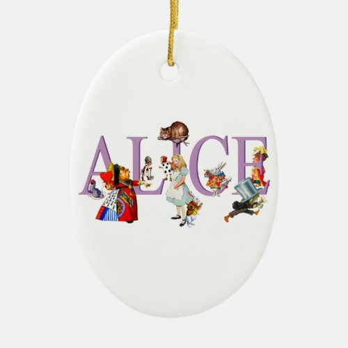 Alice in Wonderland and Friends Ceramic Ornament