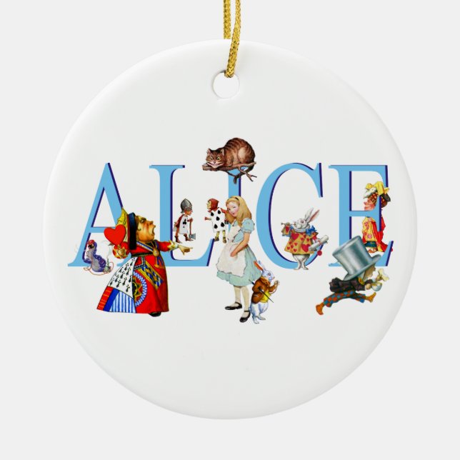 Alice in Wonderland and Friends Ceramic Ornament (Front)