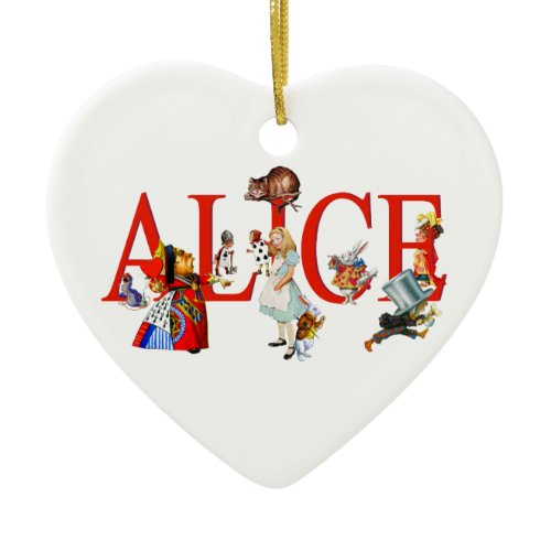 Alice in Wonderland and Friends Ceramic Ornament