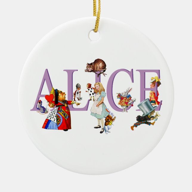 Alice in Wonderland and Friends Ceramic Ornament (Front)