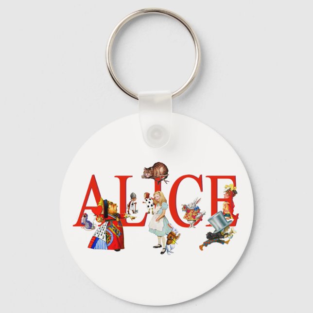 Alice in Wonderland and Friends Keychain (Front)