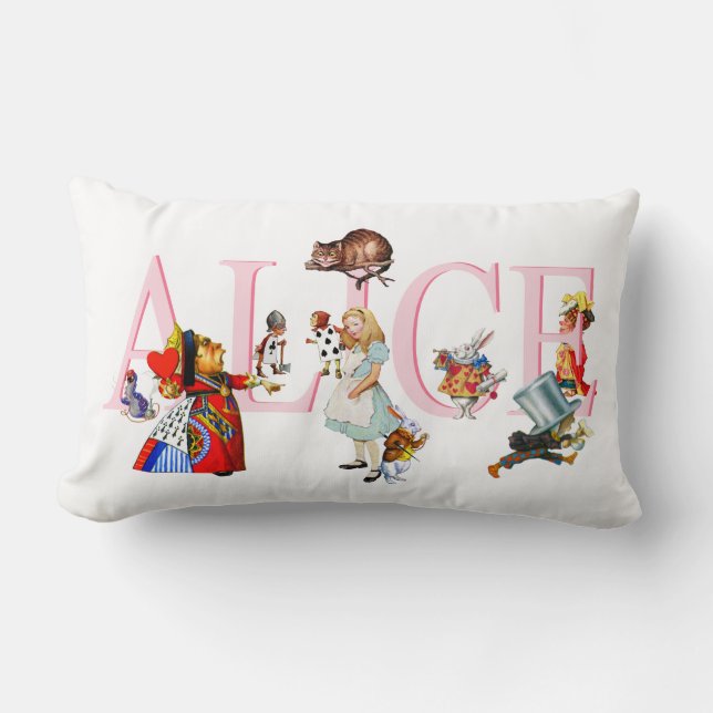 Alice in Wonderland and Friends Lumbar Pillow (Front)