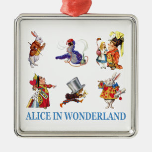 Alice in Wonderland and Friends Metal Ornament