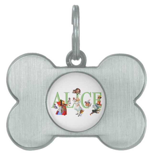 Alice in Wonderland and Friends Pet Name Tag (Front)
