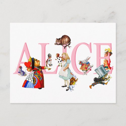 Alice in Wonderland and Friends Postcard