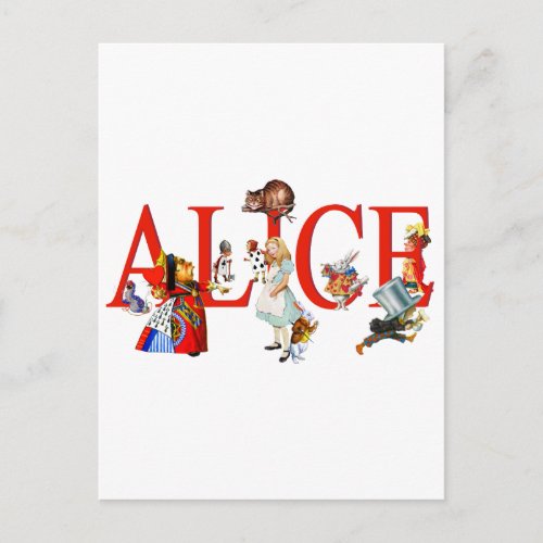 Alice in Wonderland and Friends Postcard