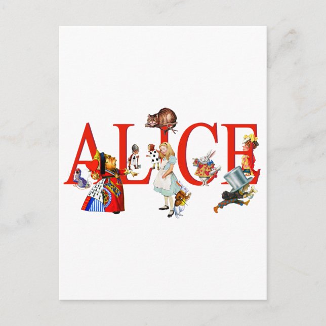 Alice in Wonderland and Friends Postcard (Front)