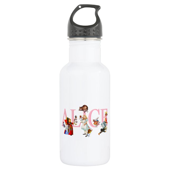 Alice in Wonderland and Friends Water Bottle (Front)