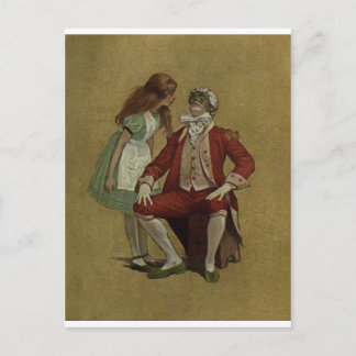 Alice in Wonderland and Frog in Suit Postcard