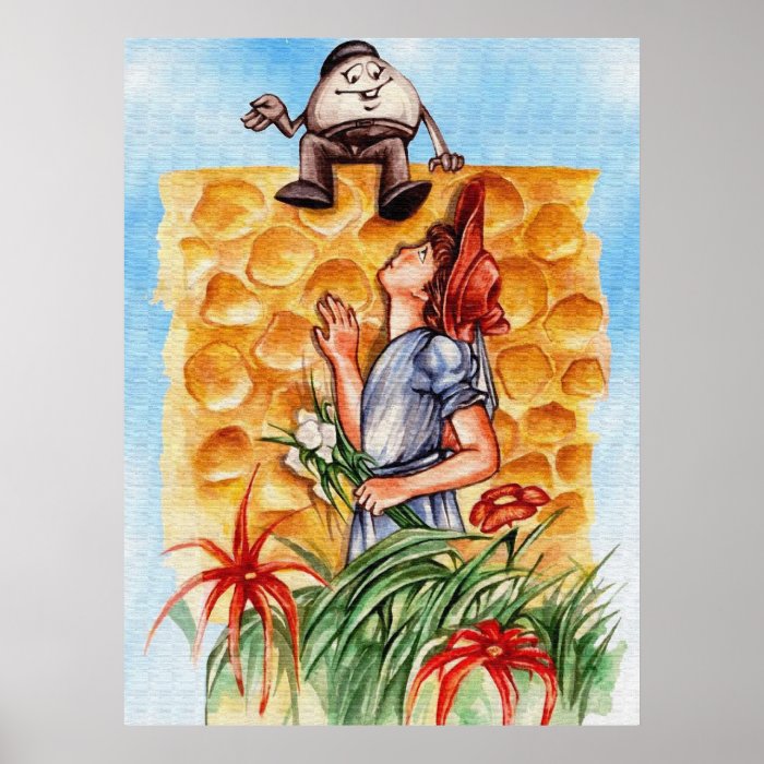 Alice In Wonderland and Humpty Dumpty Print