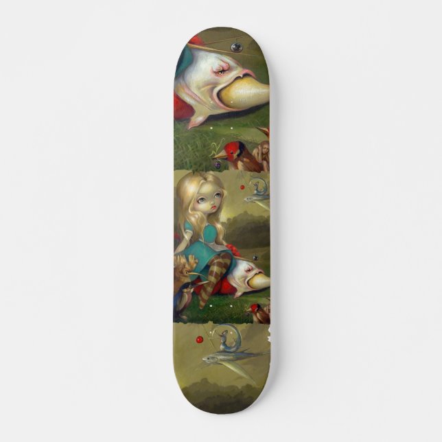 Alice in Wonderland and the Bosch Birds SKATEBOARD Deck (Front)