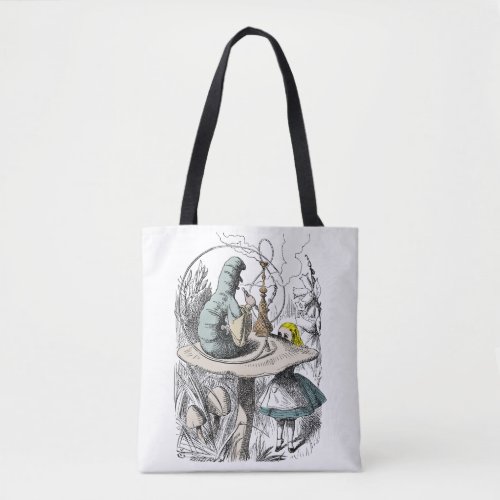 Alice in Wonderland and the Catapillar Poster Tote Bag
