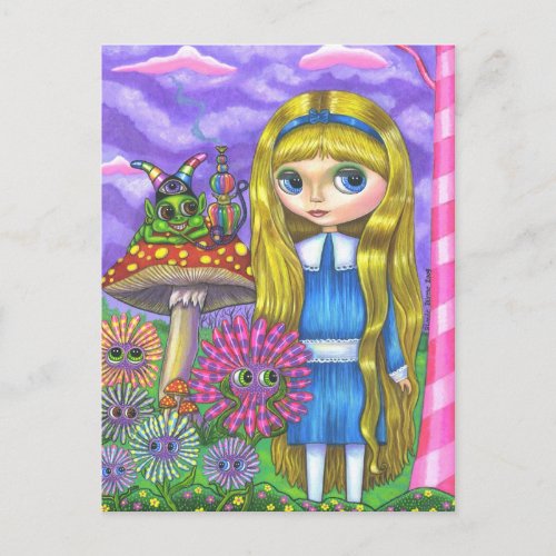 Alice in Wonderland and the Caterpillar Postcard