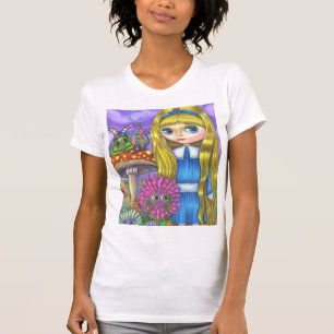 Alice in Wonderland and the Caterpillar Tee