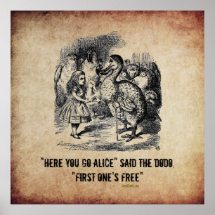 Alice (In Wonderland) And The Dodo Funny Poster