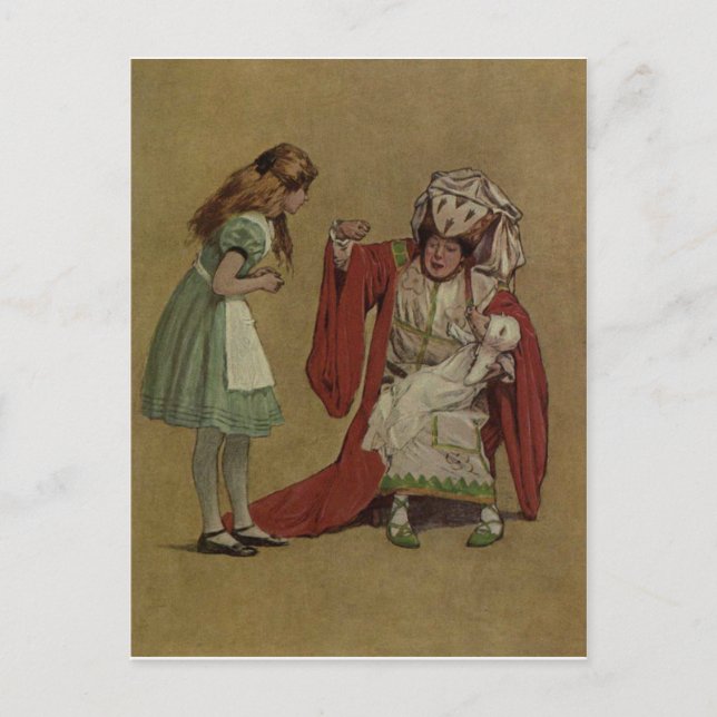Alice in Wonderland and the Duchess and the Pig Postcard (Front)