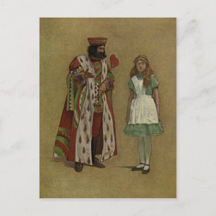 Alice in Wonderland and the King of Hearts Postcard