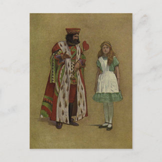 Alice in Wonderland and the King of Hearts Postcard