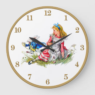 Alice in Wonderland and the White Rabbit Clock