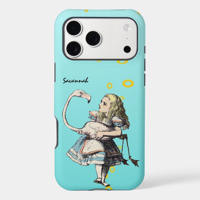 Alice In Wonderland Aqua Flamingo Case-Mate iPhone Case (Back)