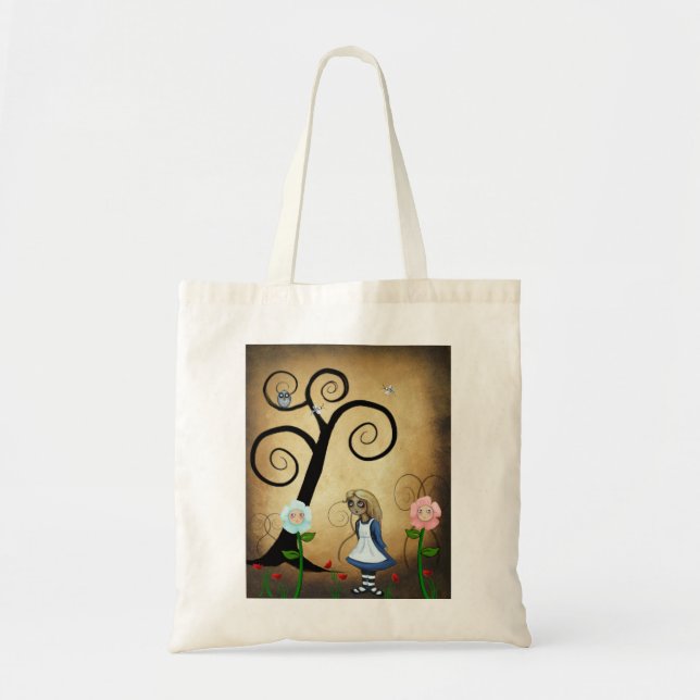 Alice in Wonderland Art Alice and Flowers Bag (Front)